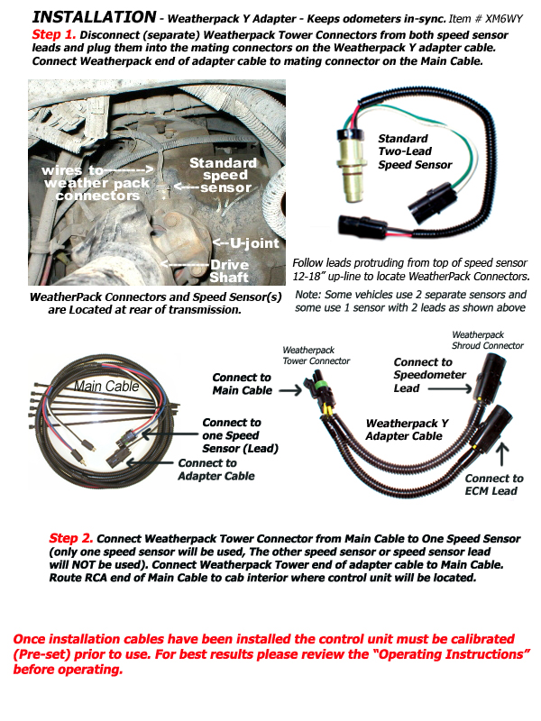 How to install Weatherpack Y adapter for bigrigs Weatherpack Y adapter cable for Two Speed Sensor BigRigs